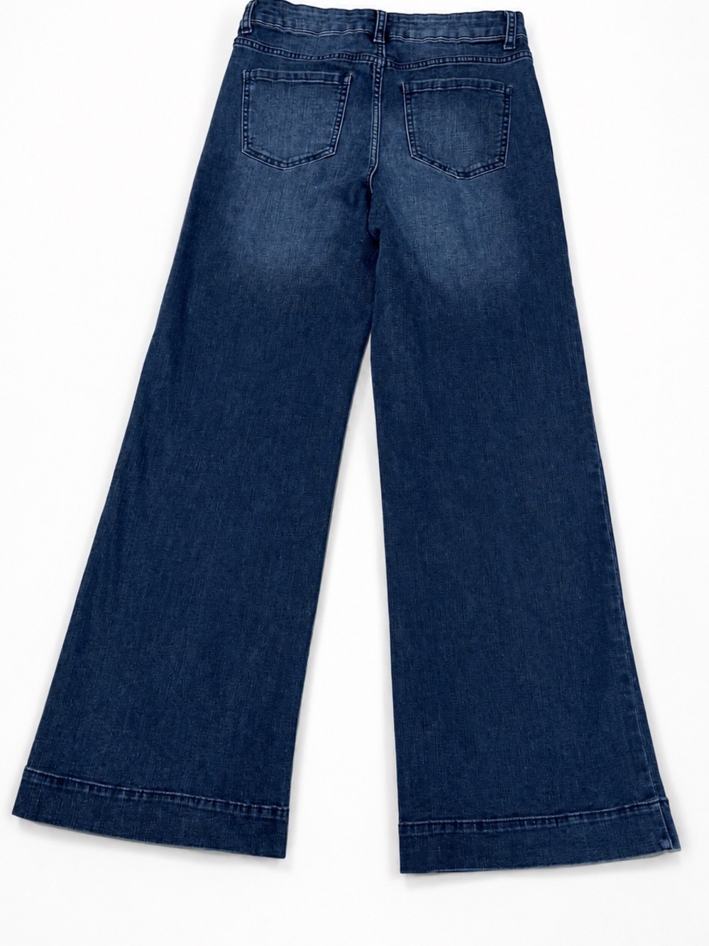 Time and Tru Women’s High Rise Wide Leg Seam Jeans Size 8 Dark Wash - Picture 2 of 9